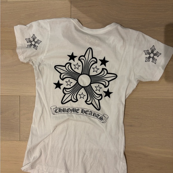 White Womens Chrome Hearts T Shirt - Picture 2 of 5